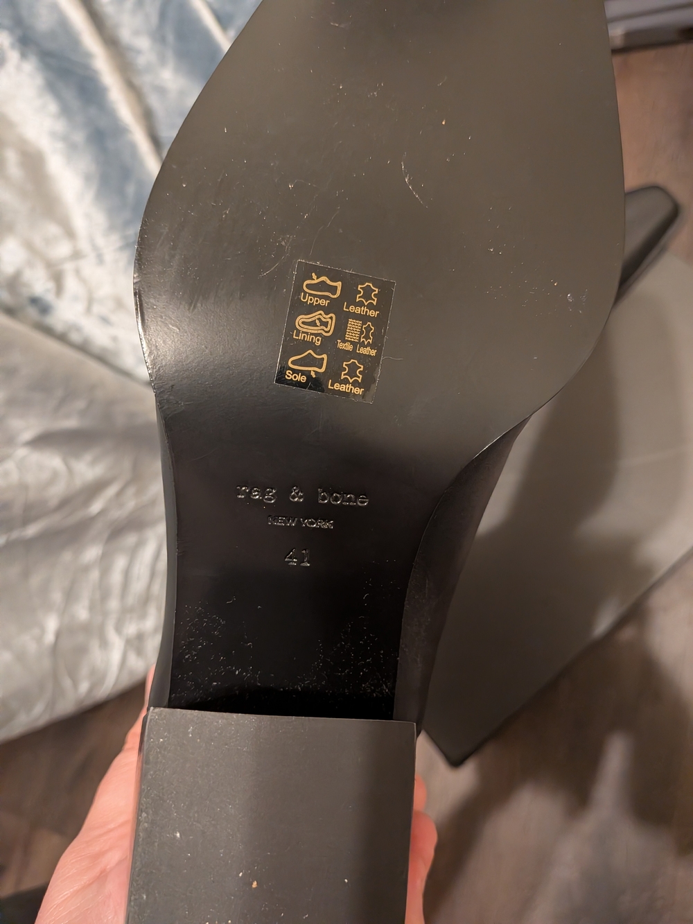 Rag & Bone Women's Black Leather Joni Chelsea Boots 41/11 Like New DEAL! - Picture 15 of 16